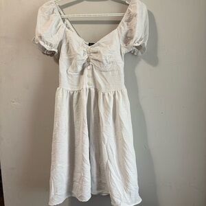 White Dress with Puff Sleeves